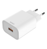 USB sieninis įkroviklis DELTACO 1x USB-A, greitas įkrovimas 18 W, baltas / USB-AC182