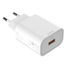 USB sieninis įkroviklis DELTACO 1x USB-A, greitas įkrovimas 18 W, baltas / USB-AC182