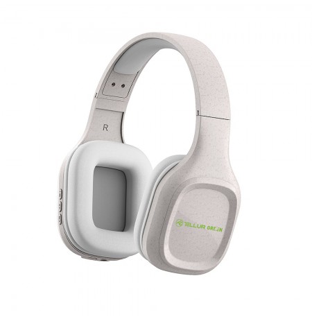 Tellur Green Bluetooth Over-Ear Headphones Pulse Foldable cream