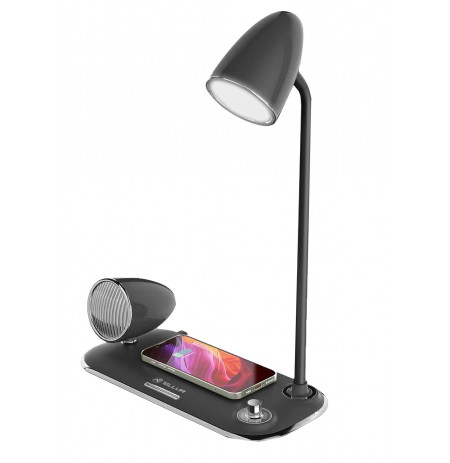 Tellur Nostalgia Wireless Desk Charger, Bluetooth Speaker, Desk Lamp black
