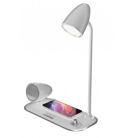 Tellur Nostalgia Wireless Desk Charger, Bluetooth Speaker, Desk Lamp white