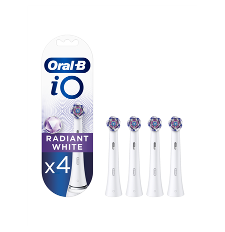 Oral-B Toothbrush replacement iO Radiant White Heads, For adults, Number of brush heads included 4, White