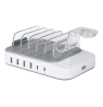 USB įkrovimo stotelė DELTACO 4x USB-A, 2x USB-C, 50 W, balta / DPS-0203