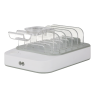 USB įkrovimo stotelė DELTACO 4x USB-A, 2x USB-C, 50 W, balta / DPS-0203