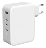 USB-C sieninis įkroviklis DELTACO 1x USB-A, 3x USB-C, bendra galia 130 W, balta / USBC-GAN04