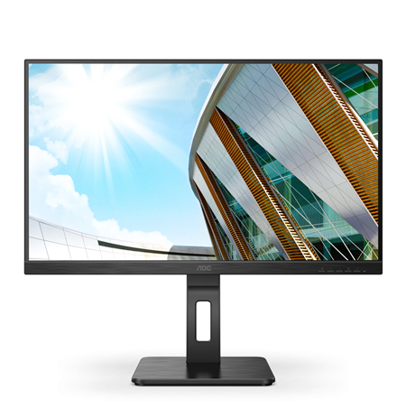 AOC Monitor U27P2 27 ", IPS, UHD, 3840 x 2160, 16:9, 4 ms, 350 cd/m², Black, Headphone out (3.5mm), 60 Hz