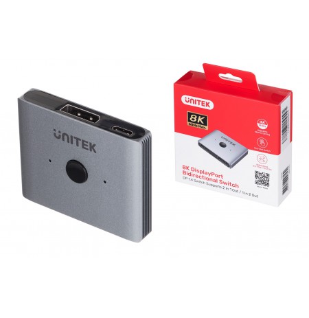 UNITEK BIDIRECTIONAL SWITCH DP 1.4, 8K, 2ON1