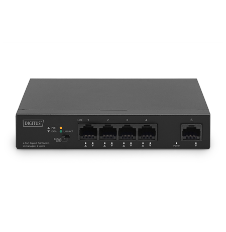 Digitus 4 Port Gigabit PoE Switch DN-95330-1 10/100/1000 Mbps (RJ-45), Unmanaged, Desktop, Ethernet LAN (RJ-45) ports 4