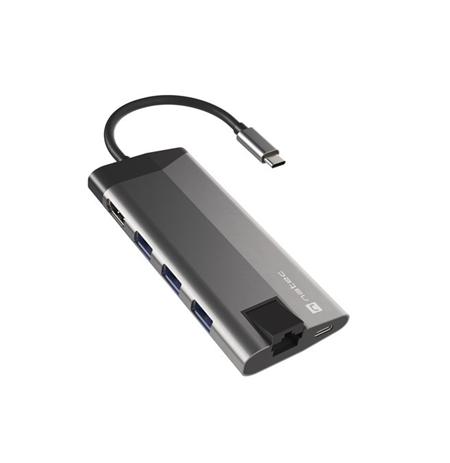 Natec USB-C Multiport Adapter 	NMP-1690 0.15 m, Grey, USB Type-C