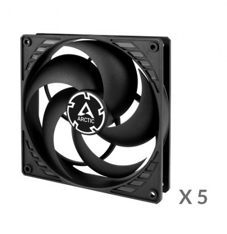 Korpuso ventiliatoriai P14 PWM PST, 4-pin, 140mm, juodi, 5 vnt.