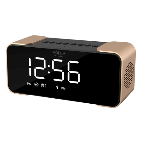 Adler Wireless alarm clock with radio AD 1190 AUX in, Copper/Black, Alarm function