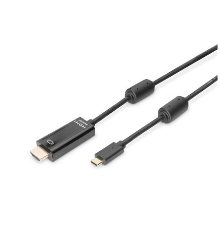 Digitus USB Type-C adapter cable, Type-C to HDMI A M/M, 2.0m, 4K/60Hz, 18GB, bl, gold