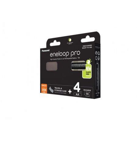 Įkraunamos baterijos Panasonic ENELOOP Pro BK-3HCDEC4BE , 2450 mAh, 500 (4xAA) dėžutėje