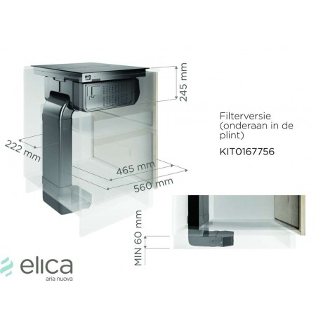 Gartraukio priedas ELICA Recycling kit plinth-in for Nikolatesla FIT / FIT 3Z / FIT XL / PRIME S / ALPHA  (Filters included)