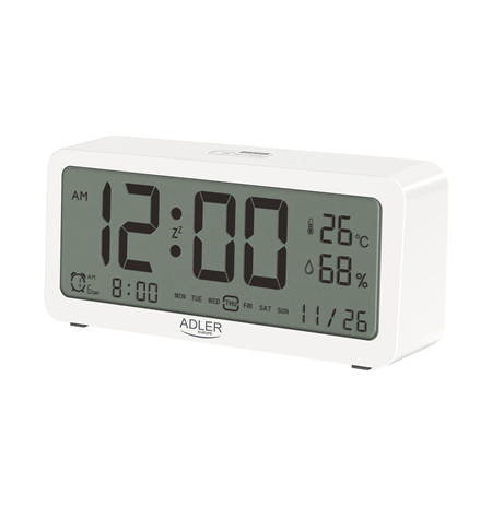 Adler Alarm Clock AD 1195w White, Alarm function