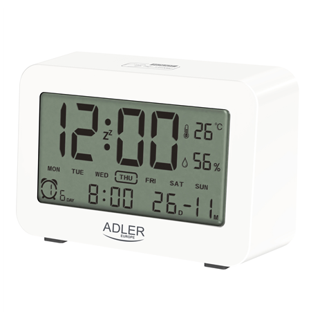 Adler Alarm Clock AD 1196w White, Alarm function