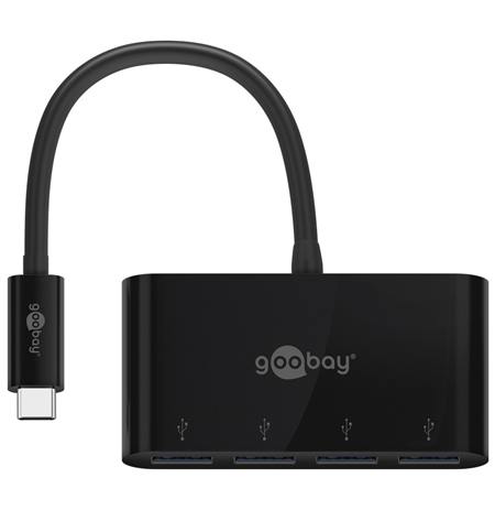 Goobay 4-Port USB-C Multiport Adapter 61073 Black,  USB-A, Type-C