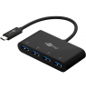 Goobay 4-Port USB-C Multiport Adapter 61073 Black,  USB-A, Type-C