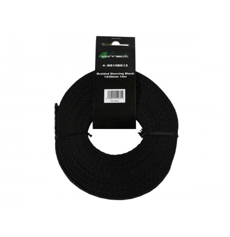FOUR Connect 4-NS10BK12 fabric/nylonsock Black 12/25mm 10m