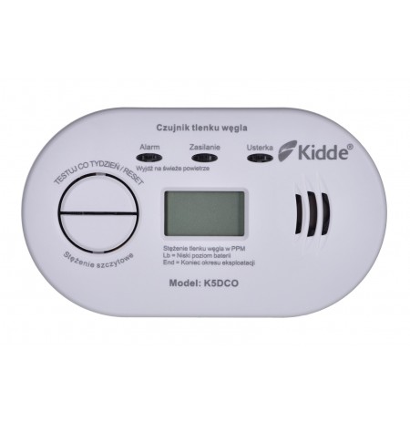 Anglies monoksido detektorius LCD K5DCO Kidde