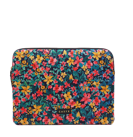 Casyx for MacBook SLVS-000023 Fits up to size 13 ”/14 ", Sleeve, Canvas Flowers Dark, Waterproof