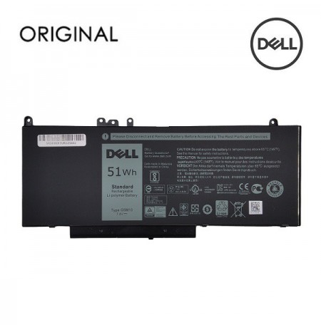 Nešiojamo kompiuterio baterija, DELL G5M10, 51Wh, Original