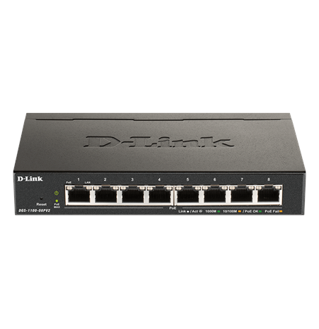D-Link 8-Port Gigabit PoE Smart Managed Switch DGS-1100-08PV2 Web managed, Desktop