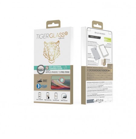 Apple iPhone 13 Pro Max Tiger 3D Screen Glass By Muvit Black