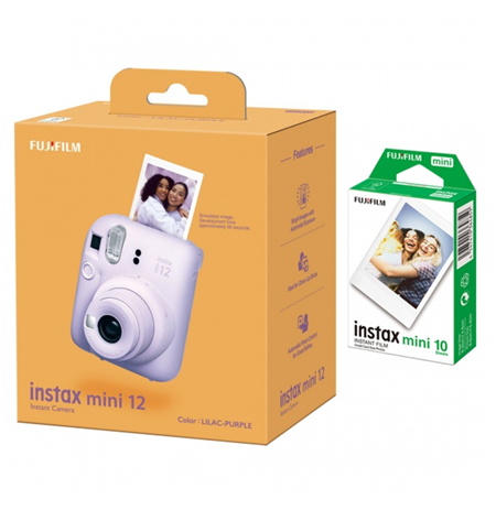 Fujifilm Instax Mini 12 Camera + Instax Mini Glossy (10pl) Lilac Purple