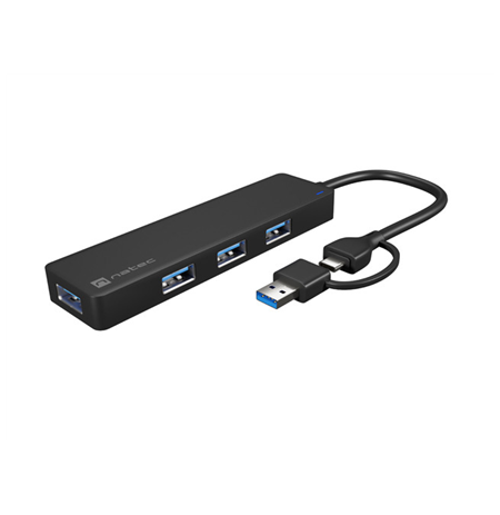 Natec USB 3.0 HUB, Mayfly, 4-Port, Black