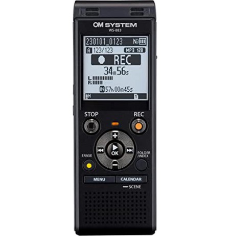 Olympus WS-883 Digital Voice Recorder, Black