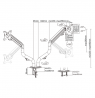 Gembird MA-DA2-02 Adjustable desk 2-display mounting arm (tilting), 17”-32”, up to 8 kg