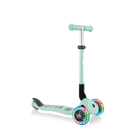 Globber Junior Foldable Fantasy Lights Scooter, Mint