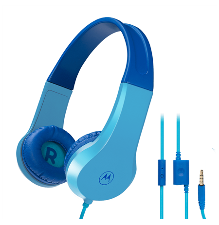 Motorola Kids Wired Headphones Moto JR200 Built-in microphone, Over-Ear, 3.5 mm plug, Blue