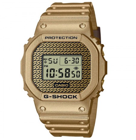 Casio G-SHOCK ORIGINAL DWE-5600HG-1ER CARBON CORE GUARD GOLD CHAIN