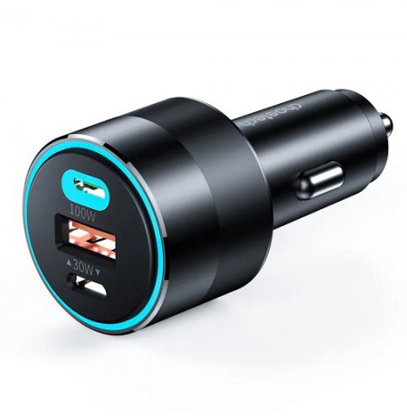 Kroviklis CHOETECH 2xUSB-C, USB-A: 12-24V, 130W, QC3.0, PD3.0, PPS