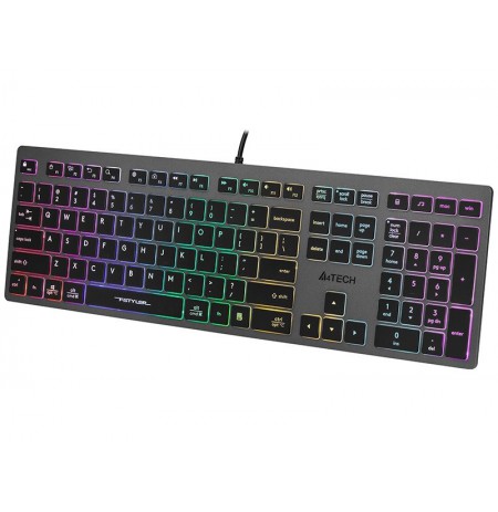 A4Tech FSTYLER FX60H (Neon Backlit) keyboard USB QWERTY Black, Grey