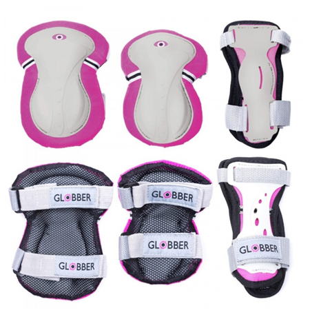GLOBBER elbow and knee pads PROTECTIVE JUNIOR  DEEP PINK XS RANGE B ( 25-50KG ),541-110