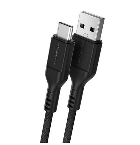 Premium kabelis USB-C - USB-A (juodas, 1.1m)