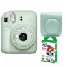 Momentinis fotoaparatas instax mini 12 MINT GREEN+instax mini glossy (10pl)+originalus dėklas