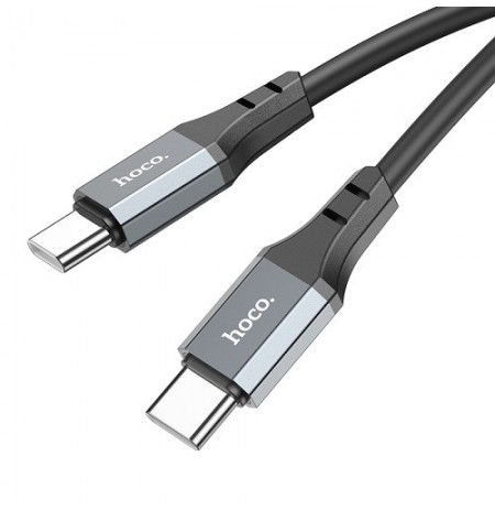 Silikoninis kabelis USB-C - USB-C, 60W (juodas, 3m)