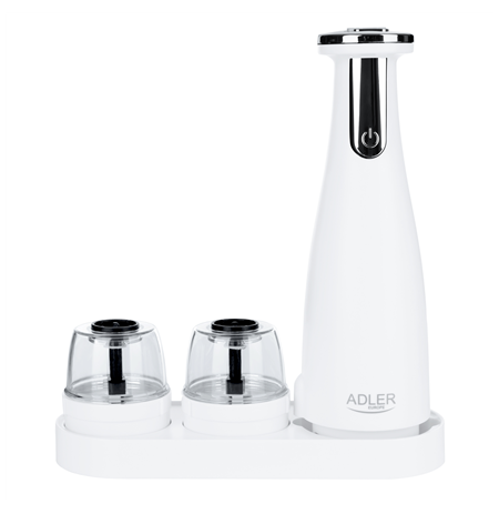 Adler Electric Salt and pepper grinder AD 4449w 7 W, Housing material ABS plastic, Lithium, Matte White
