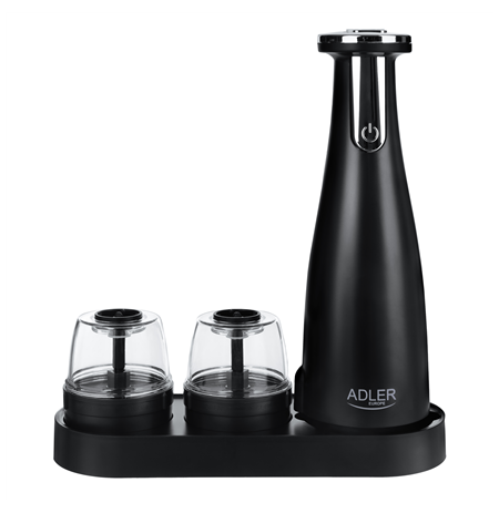 Adler Electric Salt and pepper grinder AD 4449b 7 W, Housing material ABS plastic, Lithium, Matte Black