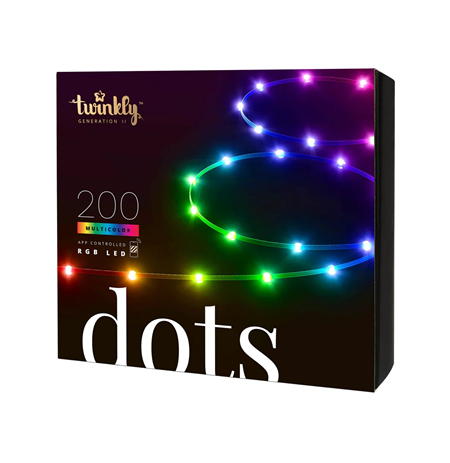 Twinkly Dots Smart LED Lights 60 RGB (Multicolor), USB Powered, 3m, Black
