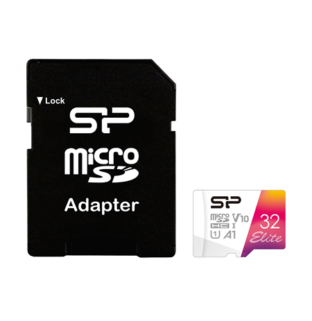 Silicon Power microSDHC UHS-I Memory Card Elite 32 GB, microSDHC/SDXC, Flash memory class 10