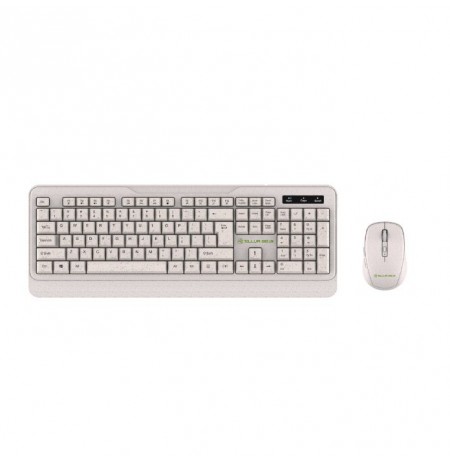 Tellur Green Wireless Keyboard and Mouse Nano Recever Creame