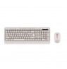 Tellur Green Wireless Keyboard and Mouse Nano Recever Creame