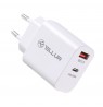 Tellur Dual Port Wall Charger PDHC PD 20W + QC3,0 18W White