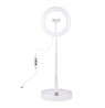 LED žiedinė lempa 26cm, su stovu iki 138cm, su telefono laikikliu, USB