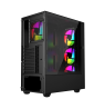 Gembird Fornax 4000 ARGB gaming ATX computer case, Midi Tower, backlight, Black